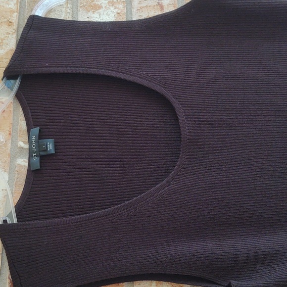 St John Chocolate Brown Ribbed Top - Picture 2 of 4